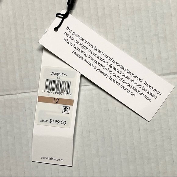 Calvin Klein Silver Sequin Sheath Dress New With Tags! - Picture 12 of 16